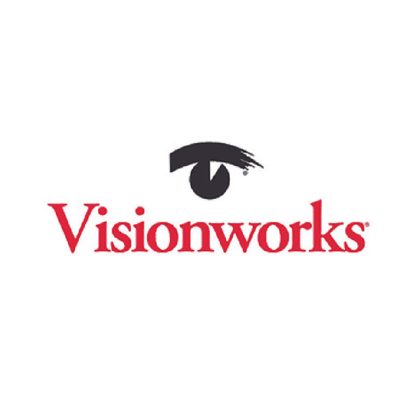 Visionworks logo: eye icon and text
