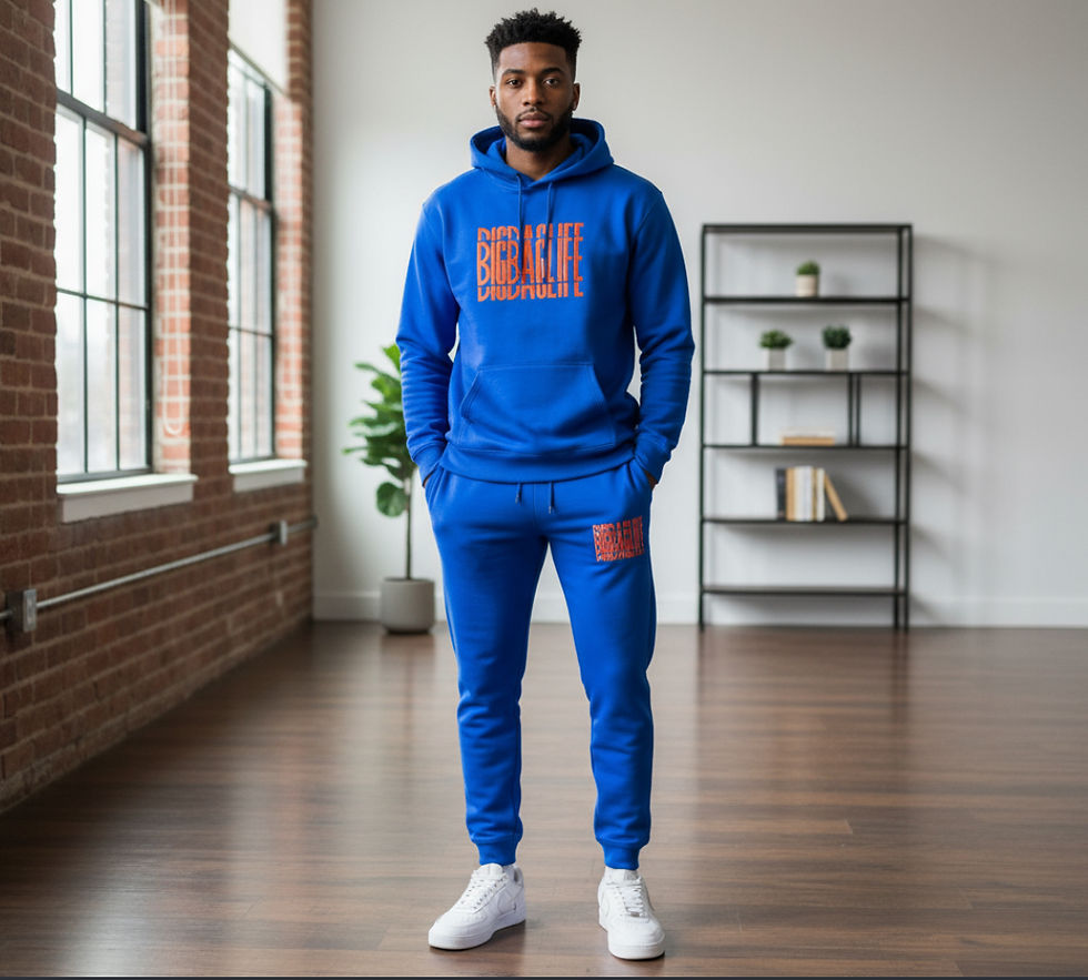 Thumbnail: Big Bag Life Blue & Orange Hoodie & Sweatpants Set Size XXL