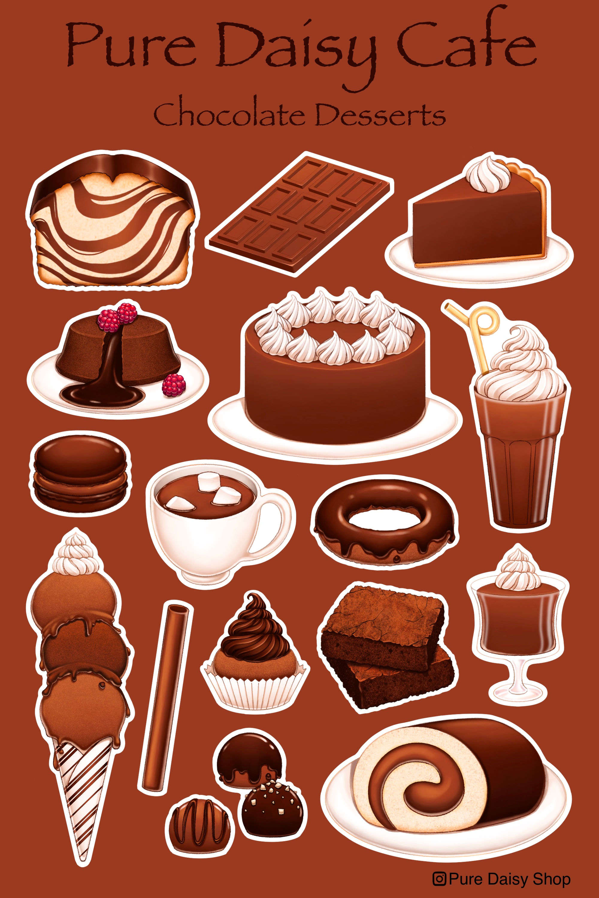 Chocolate Dessert Sticker Sheet