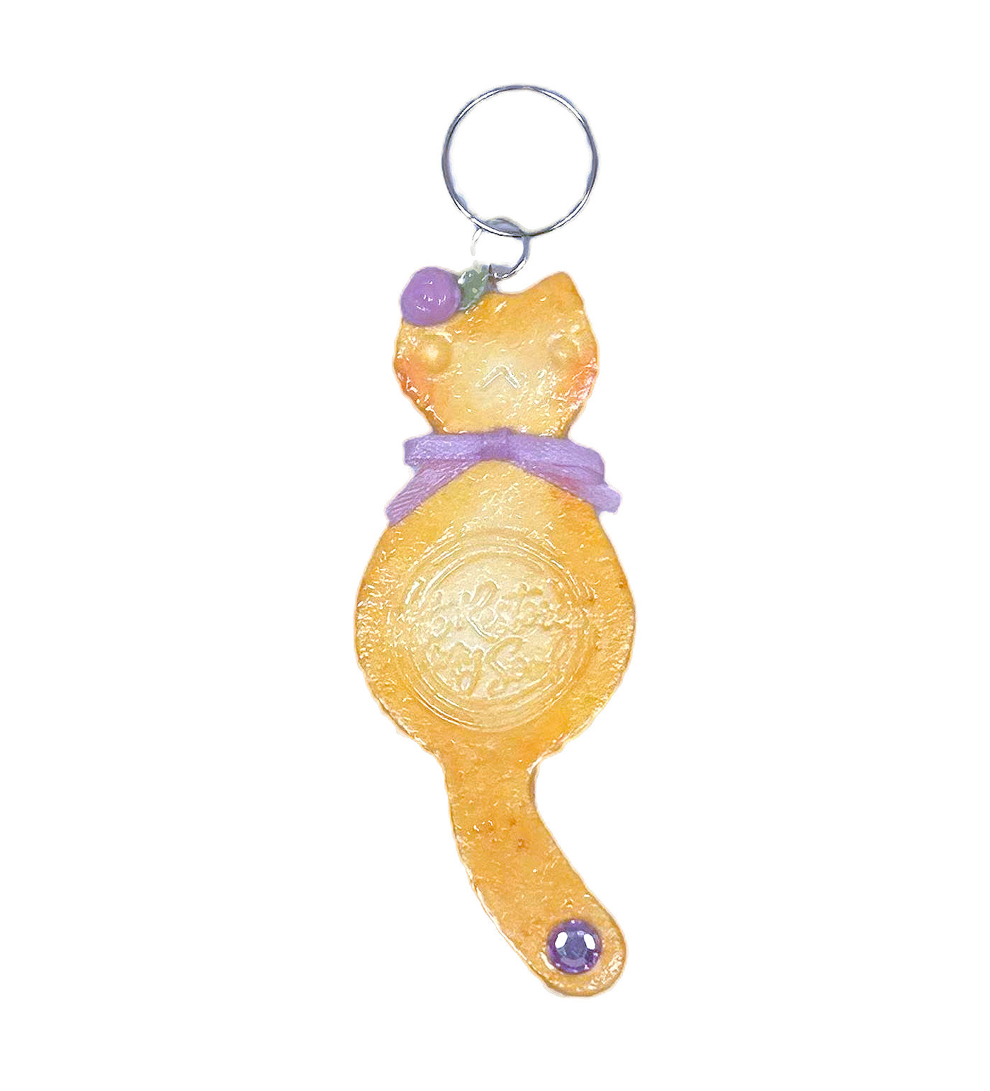 Purple Rose Cat Cookie Charm