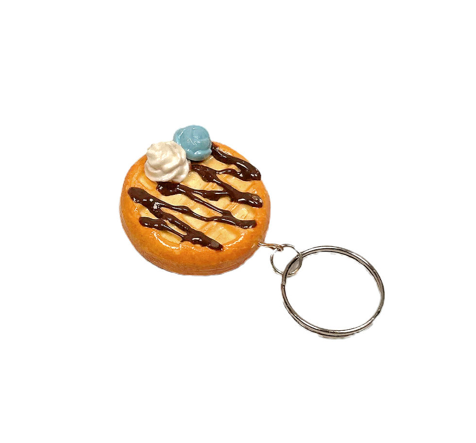 Thumbnail: Blue Rose Chocolate Drizzled Waffle Charm