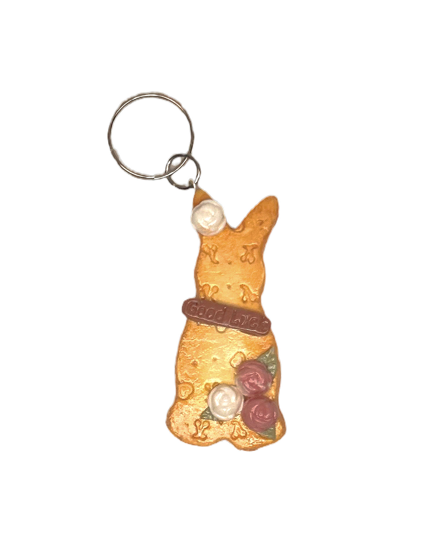 Red and White Roses Bunny Cookie Charm