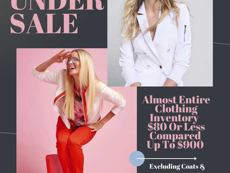 Almost Entire Clothing Inventory $80.00 Or Less. A Must-See Sale You Won’t Regret.