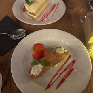 Limoncello cake and cannoli at Rusticucina