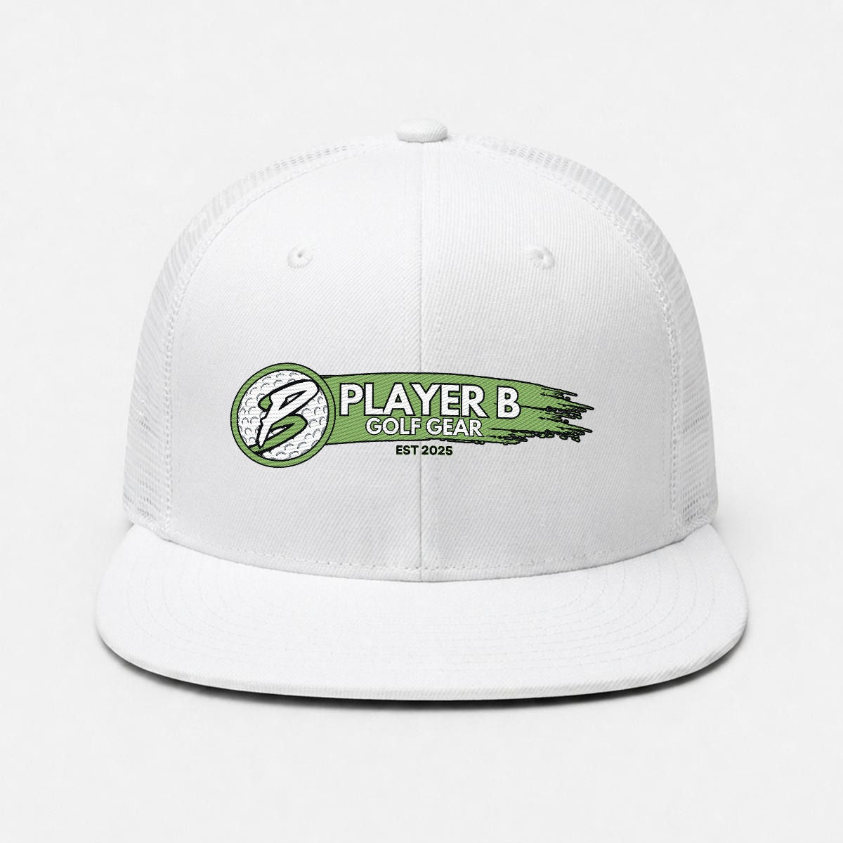 Embroidery Flat-Brim Mesh Cap
