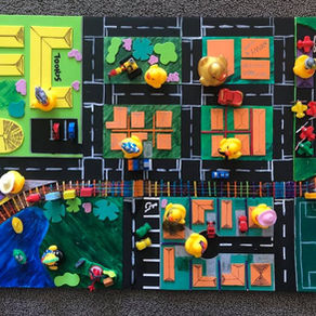They made themselves a play mat for their cars