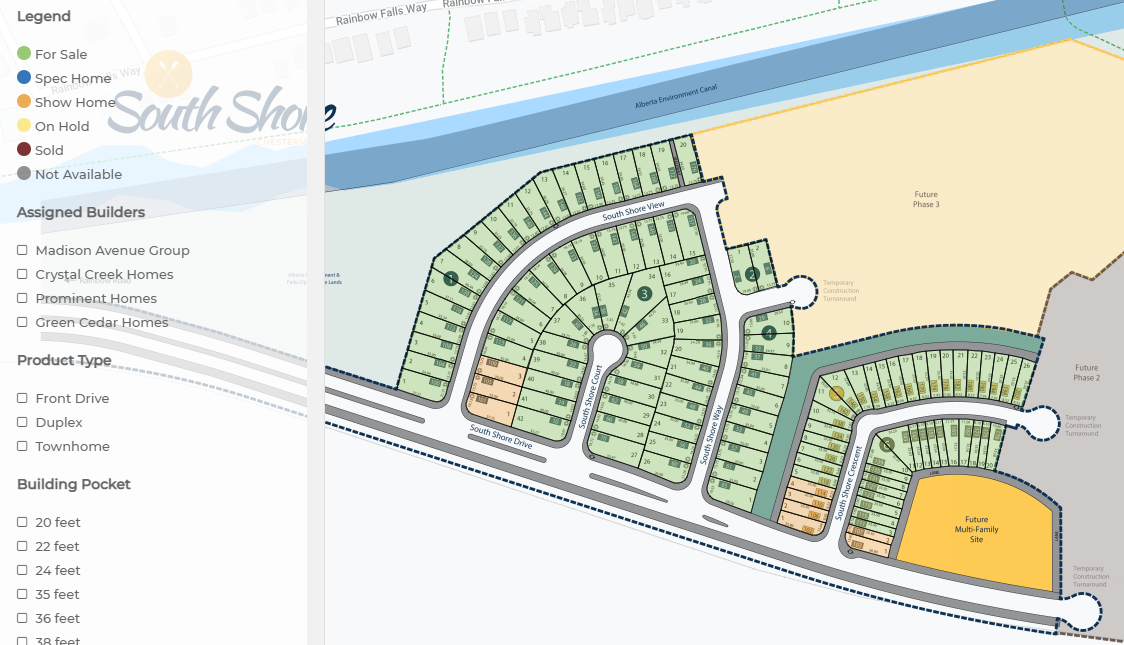 Lot Availability & Resources South Shore at Chestermere New Homes