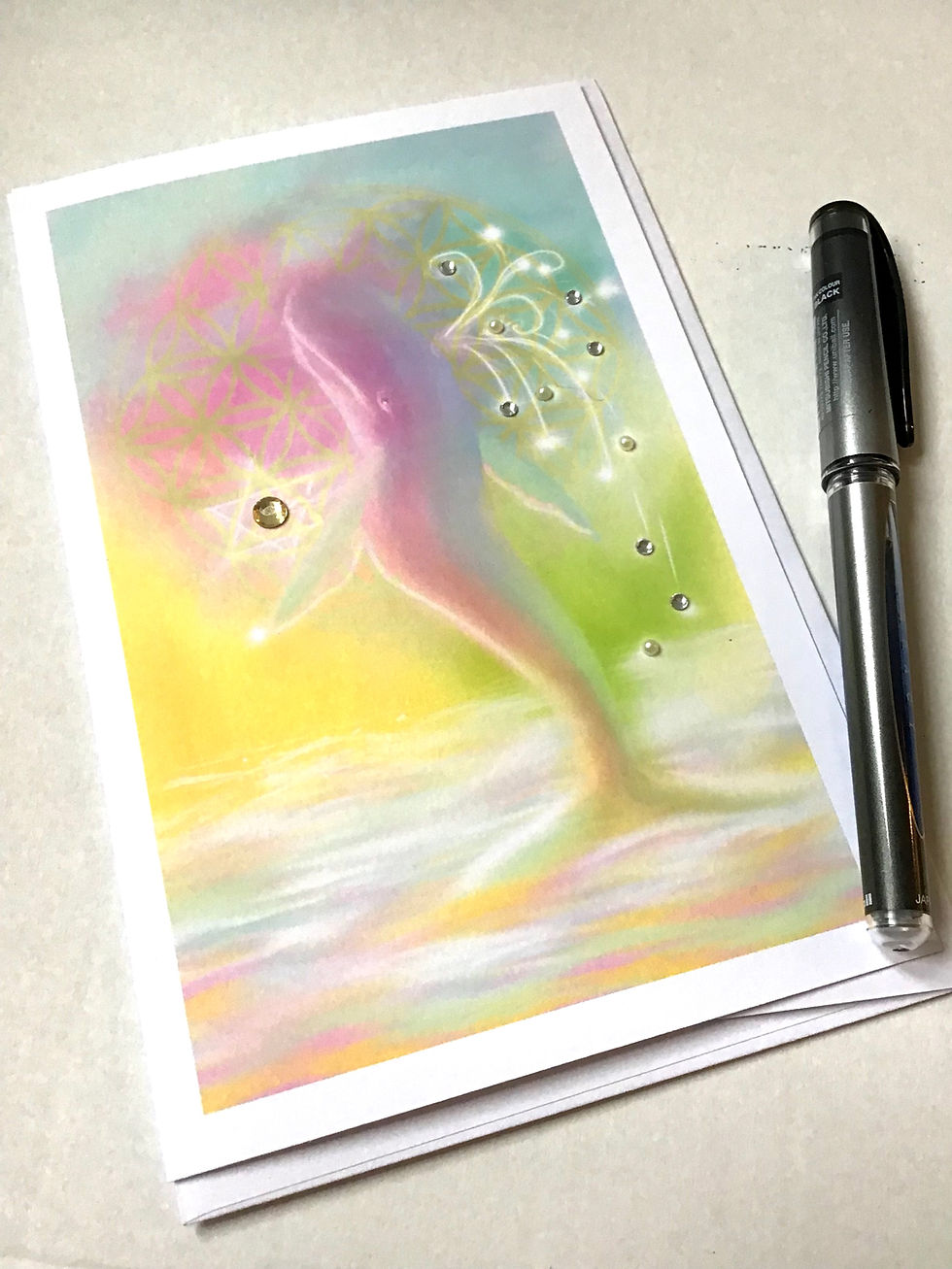 Thumbnail: “Whale Teacher” Hand Embellished Greetings Card