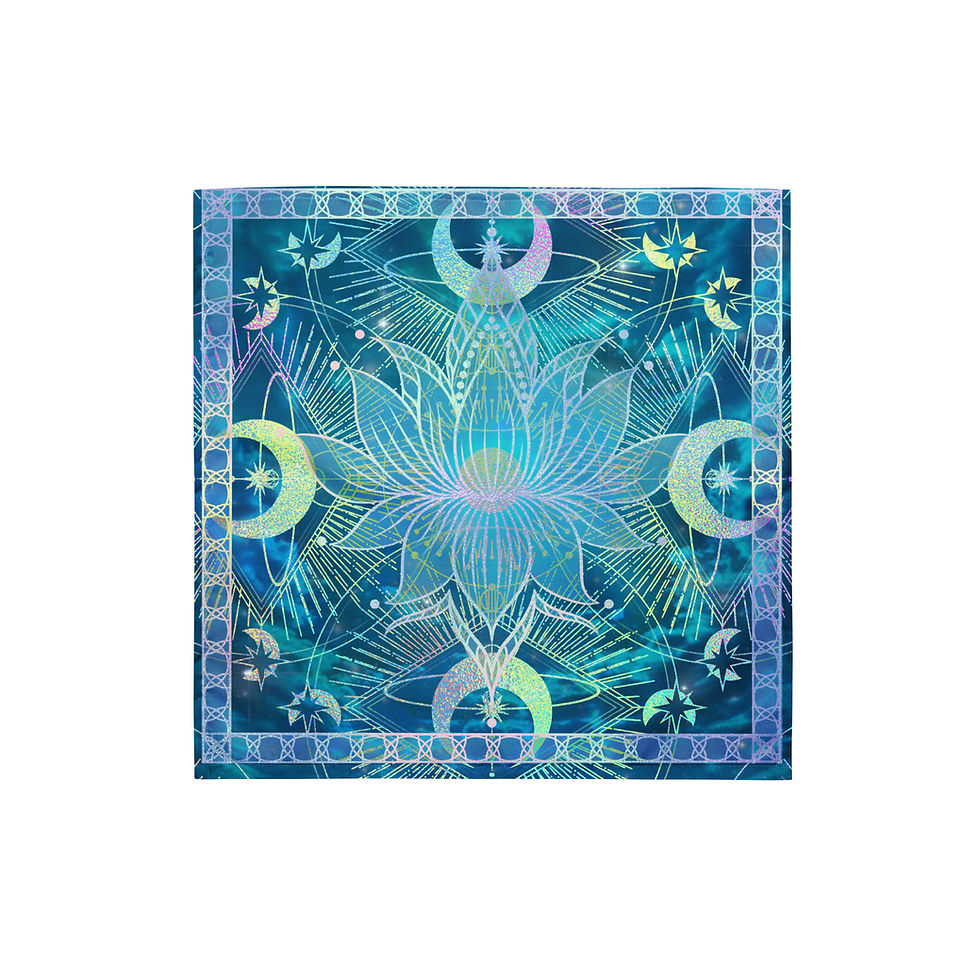 Thumbnail: New! THREE SIZES! Lemurian Sacred Geometry Altar Cloth, Tarot Wrap