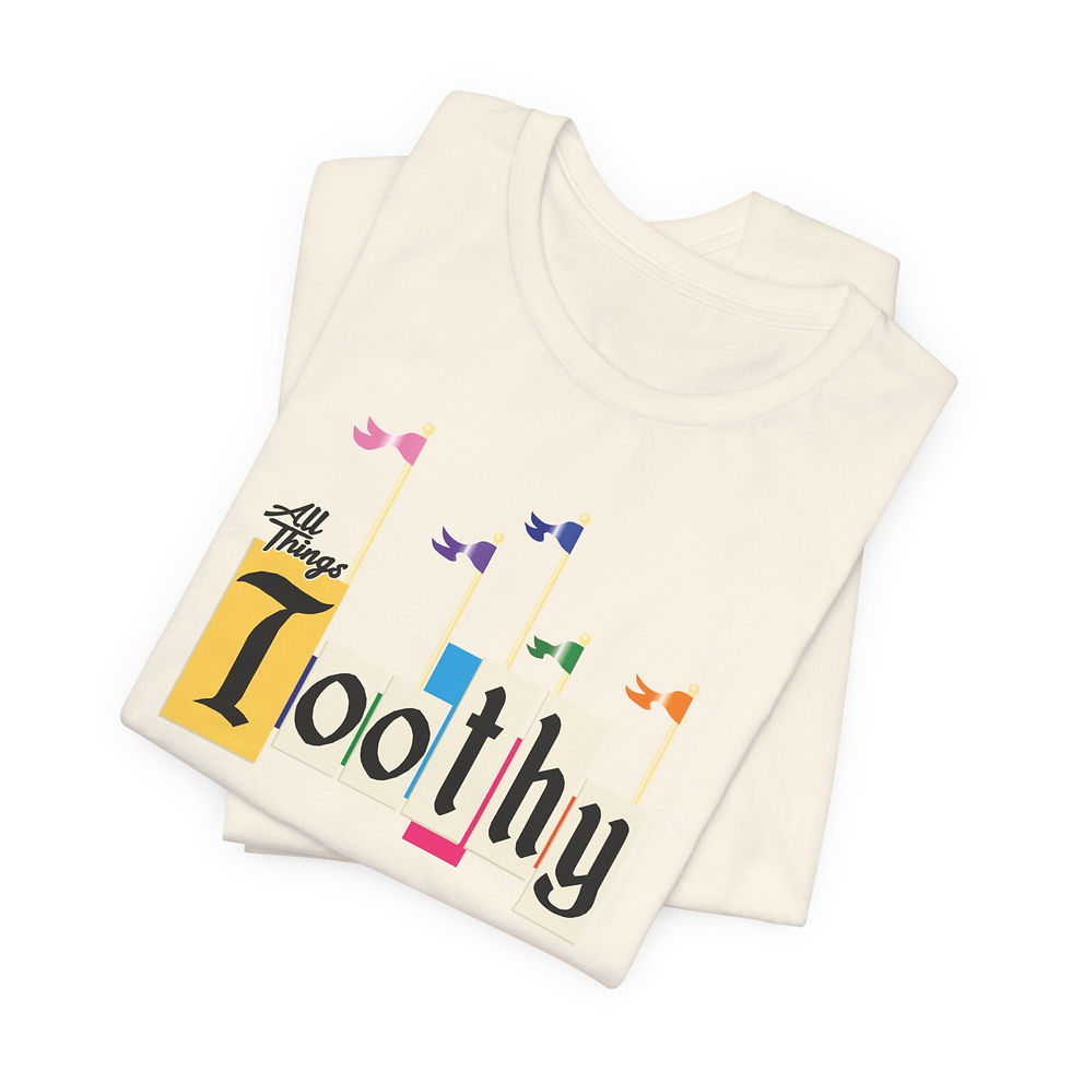 Thumbnail: Toothy Graphic Tee — Colorful Retro Tooth Design