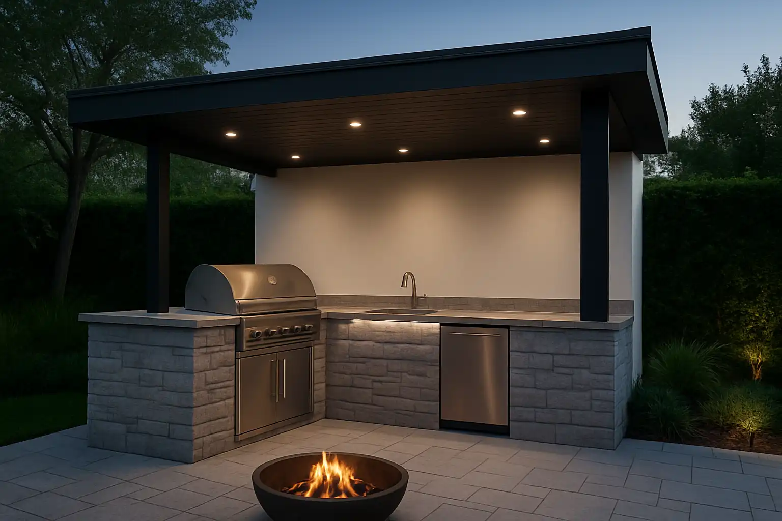 paver outdoor kitchens