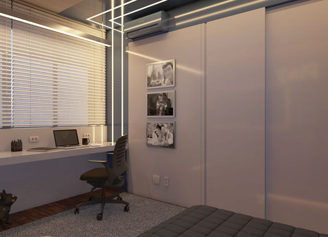 quarto de dormir, quarto de solteiro, quarto de menino, quarto de adolescente, quarto de gamer, quarto funcional, home office, estilo contemporâneo, estilo industrial, decoração aconchegante, decoração elegante, decoração de luxo, marcenaria planejada, light design, luz natural, projeto de reforma, projeto de design de interiores em Belo Horizonte - MG, arquitetura de interiores, neuroarquitetura, psicoarquitetura, design saudável, Designare Ambientes, Ana Marinho designer