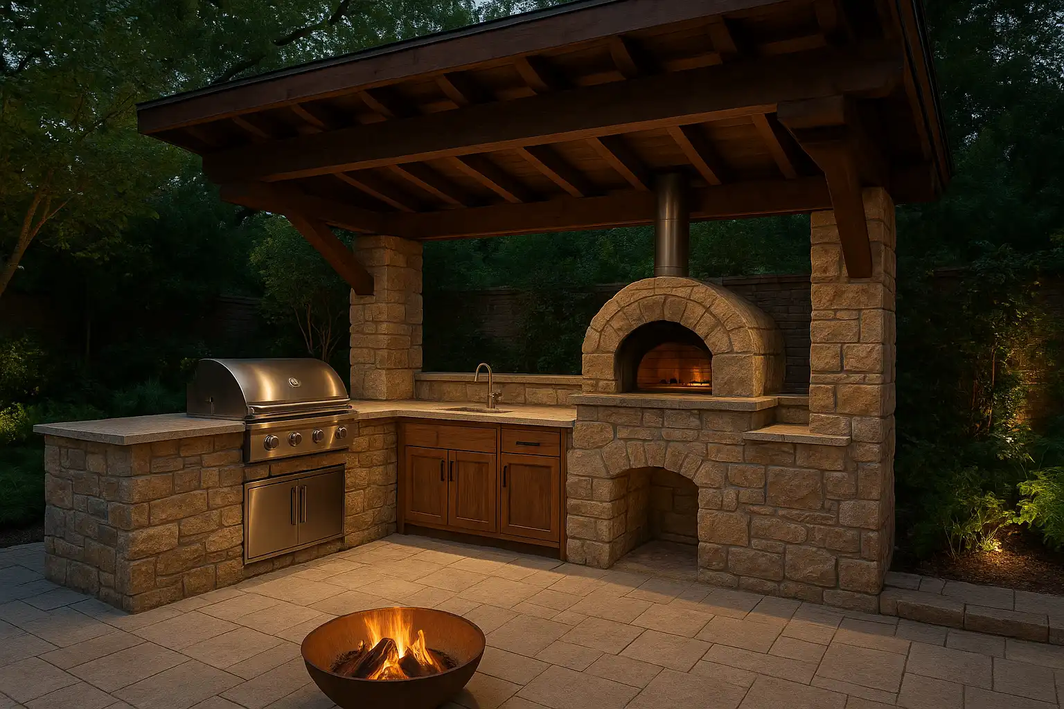 paver outdoor kitchens