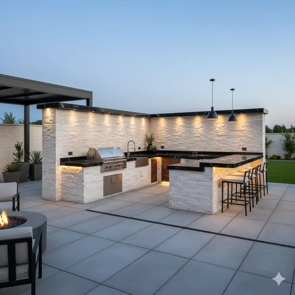 paver outdoor kitchens