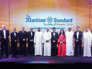 Rania Ali presenting The Maritime Standard Awards in the presence of His Highness Sheikh Ahmed bin S