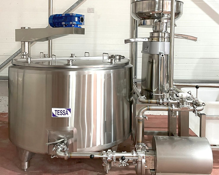 Modern dairy processing facility using Tessa Dairy Machinery equipment.