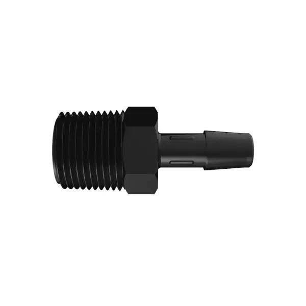 RACCORD FILETE 3/8" NPT / BARB ØI 8.0mm - PA NOIR RENFORCE