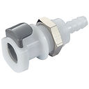 1/4 Hose Barb Valved Panel Mount Coupling Body (APCD16004 NSF)