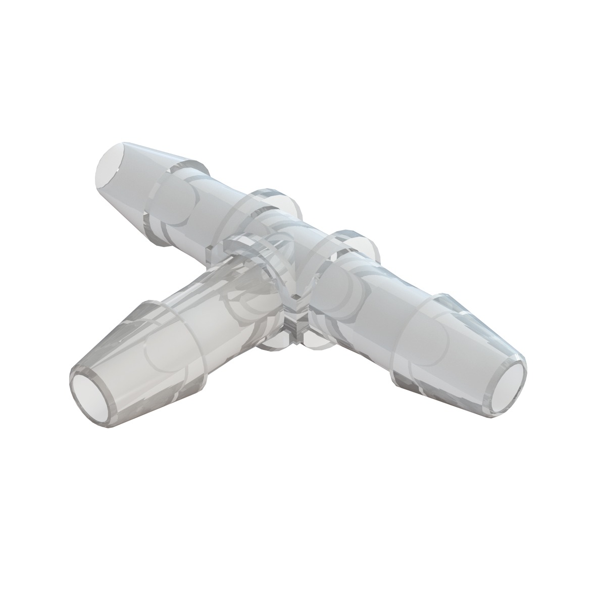RACCORD EN T 3x BARB POUR TUBE ØI 4.8mm - COPOLYESTER TRANSP.