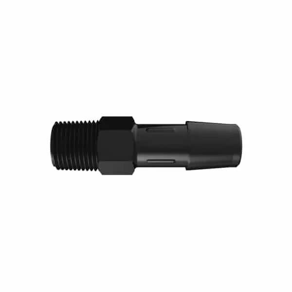 RACCORD FILETE 1/8" BSPT / BARB ØI 9.5mm - PA NOIR RENFORCE