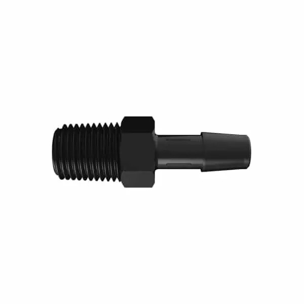 RACCORD FILETE 1/4" BSPT / BARB ØI 8.0mm - PA NOIR RENFORCE