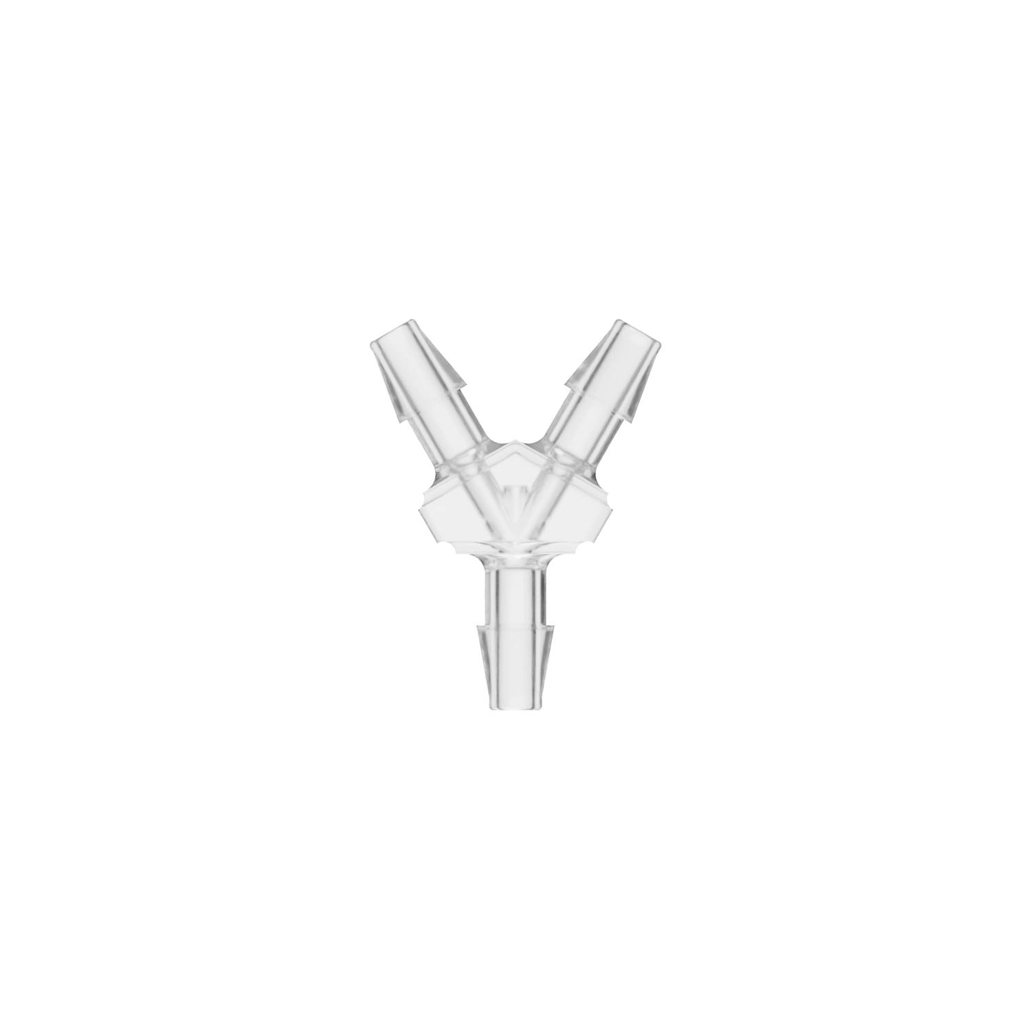Y A 2 VOIES SYMETRIQUE 3x BARB POUR TUBE ØI 3.2mm - PC TRANSP.