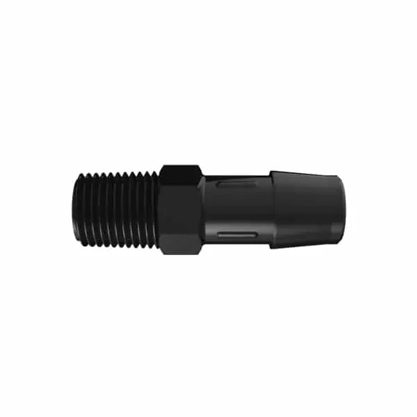 RACCORD FILETE 1/4" BSPT / BARB ØI 12.7mm - PA NOIR RENFORCE
