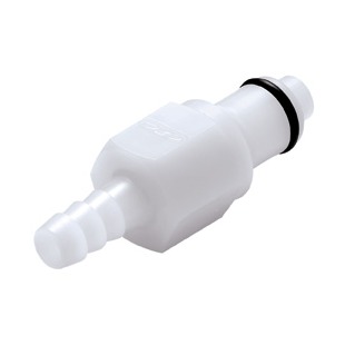 COUPLEUR MALE AVEC CLAPET / BARB POUR TUBE ØI 6.4mm - POM/NBR