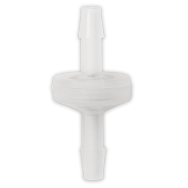 VALVE ANTI-RETOUR CP 35mbar - 2x BARB POUR TUBE ØI 4.8mm - PP/FKM