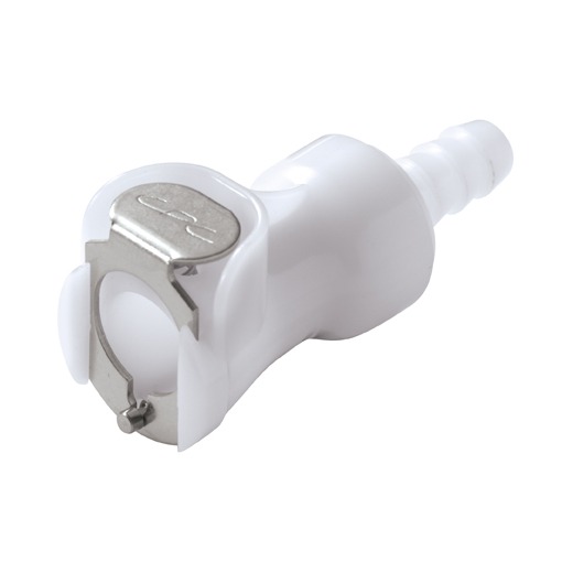 COUPLEUR FEMELLE AVEC CLAPET / BARB POUR TUBE ØI 6.4mm - POM/NBR