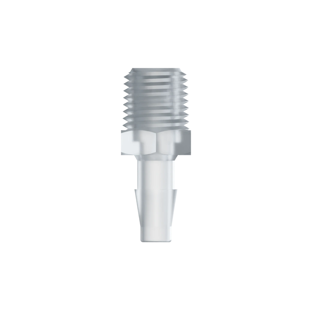 RACCORD DROIT EN FILETAGE 1/4-18 NPT / BARB ØI 6.4mm - PP