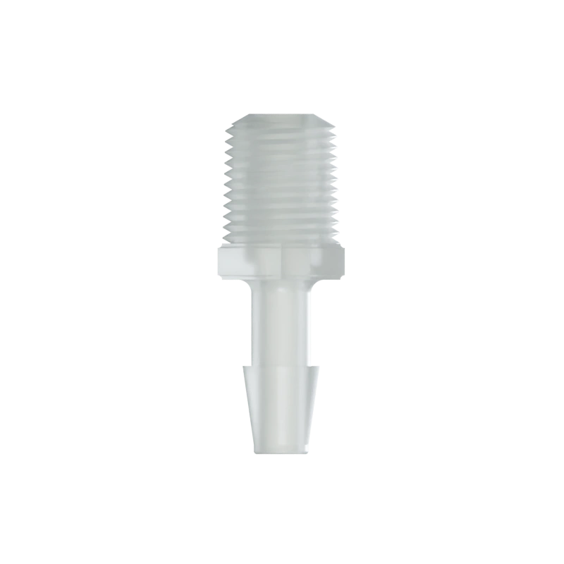 RACCORD FILETE 1/8-27 NPT / BARB POUR TUBE ØI 4.8mm - PVDF