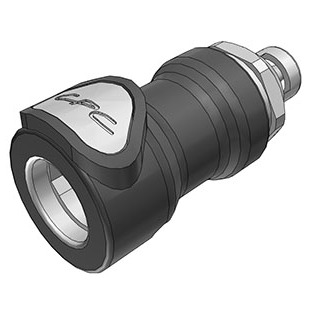 COUPLEUR FEMELLE ZERO GOUTTE / BARB POUR TUBE ØI 3.2mm - PP GRIS/EPDM