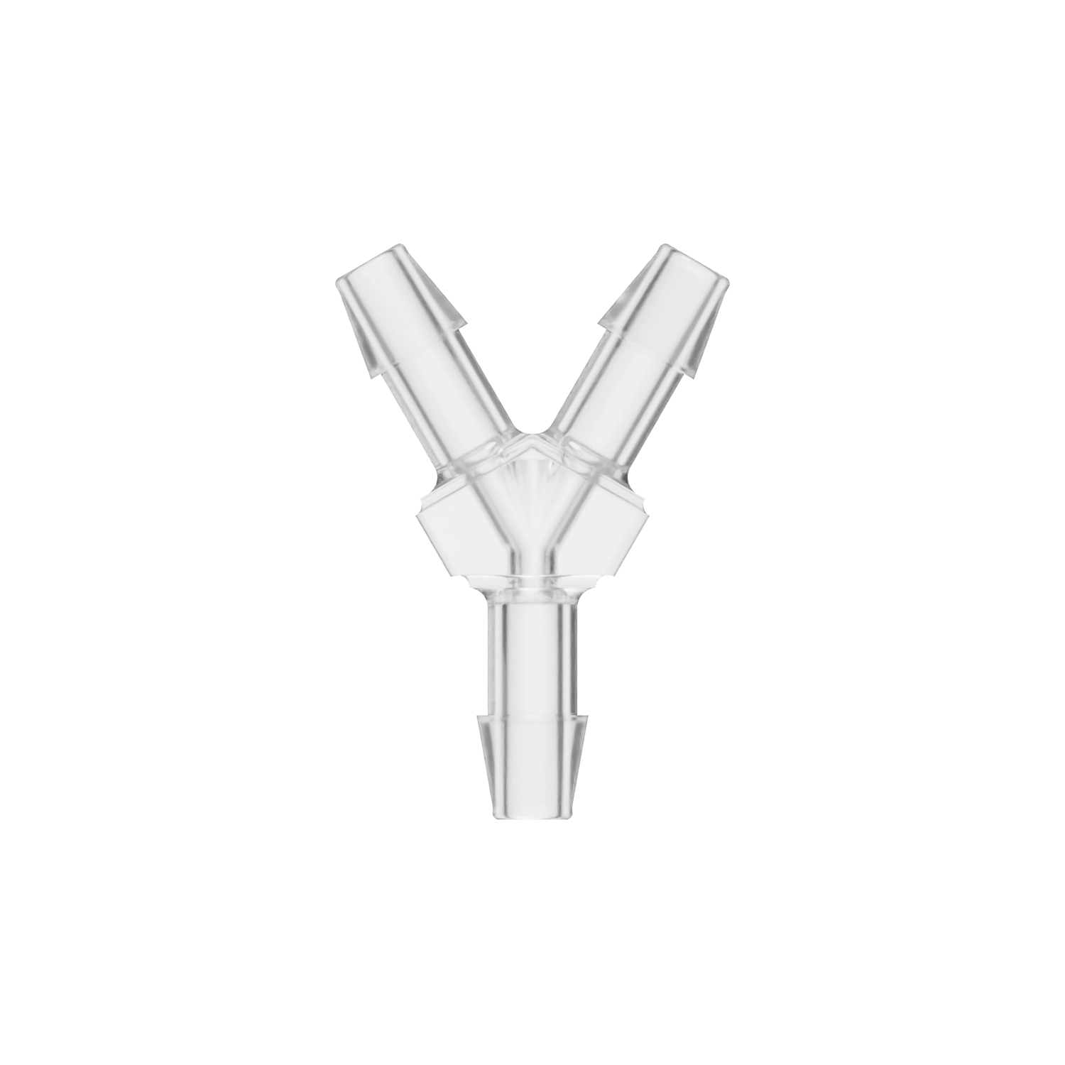 Y A 2 VOIES SYMETRIQUE 3x BARB POUR TUBE ØI 4.8mm - PC TRANSP.