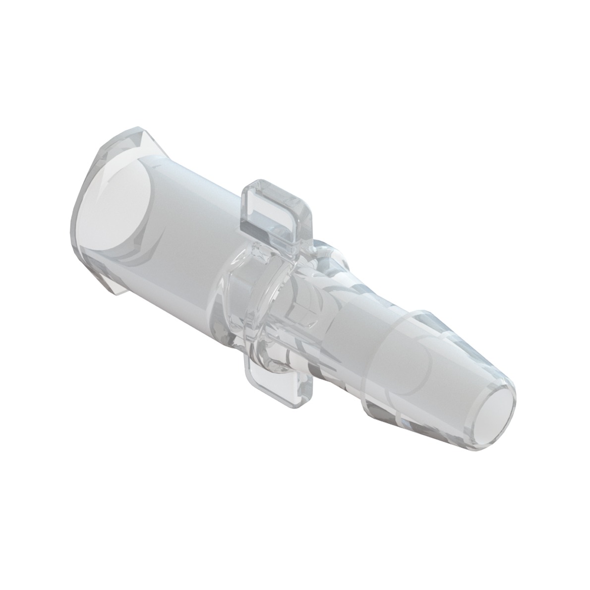 LUER LUG FEMELLE A AILETTES / BARB POUR TUBE ØI 3.2mm - MABS TRANSP.