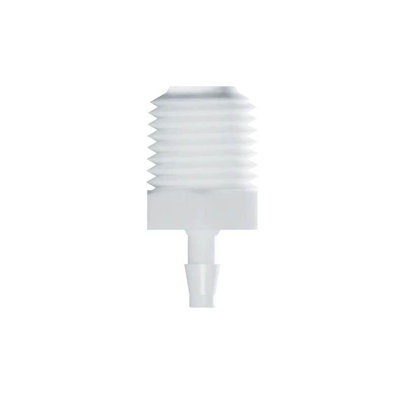 RACCORD DROIT EN FILETAGE 1/4-18 NPT / BARB ØI 3.2mm - PA BLANC