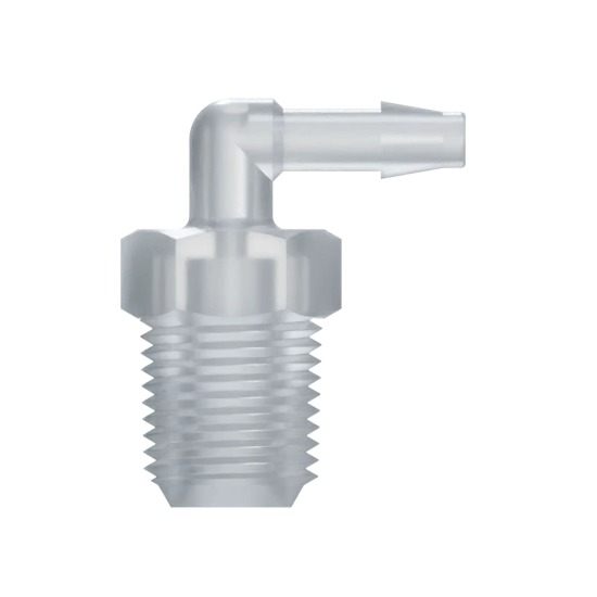 RACCORD EN L FILETAGE 1/8-27 NPT / BARB ØI 3.2mm - PP