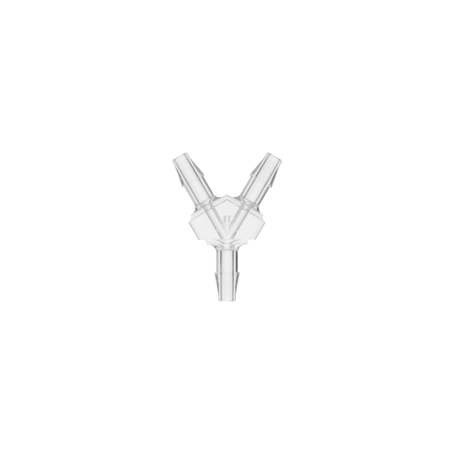 Y A 2 VOIES SYMETRIQUE 3x BARB POUR TUBE ØI 2.4mm - PC TRANSP.