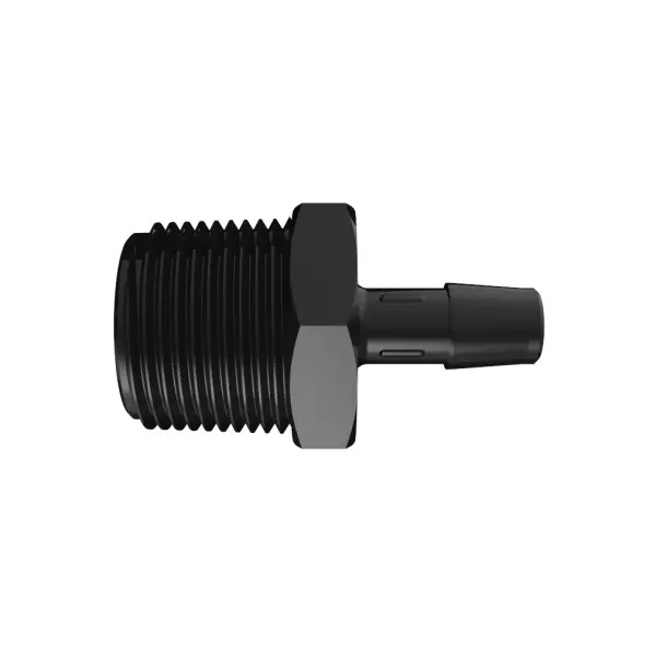 RACCORD FILETE 3/4" NPT / BARB ØI 9.5mm - PA NOIR RENFORCE 