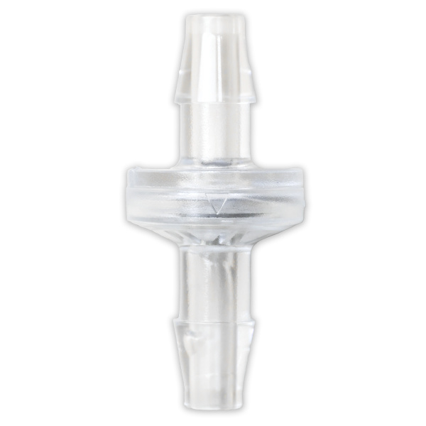 VALVE ANTI-RETOUR CP 35mbar - 2x BARB POUR TUBE ØI 6.4mm - PC TR/SI