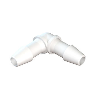 RACCORD EN L BARB POUR TUBE ØI 3.2mm - ABS BLANC