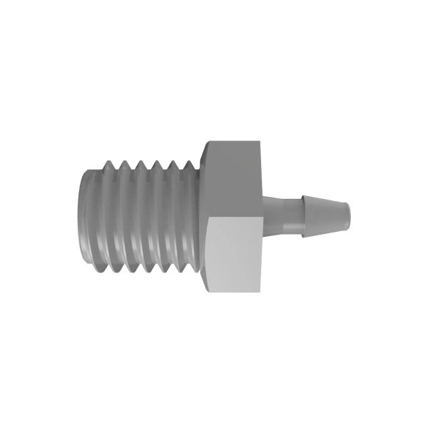 RACCORD FILETE 1/4-28 UNF / BARB POUR TUBE ØI 1.6mm - PVDF GRIS