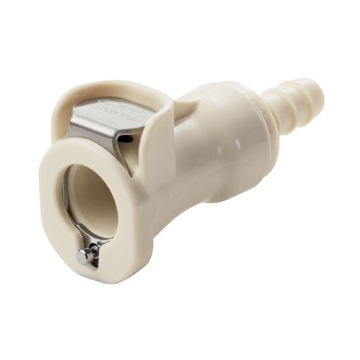 COUPLEUR FEMELLE AVEC CLAPET / BARB POUR TUBE ØI 6.4mm - PP/EPDM