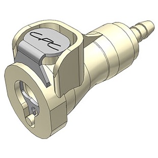 COUPLEUR FEMELLE AVEC CLAPET / BARB POUR TUBE ØI 3.2mm - PP/EPDM