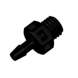 RACCORD DROIT NYLON NOIR - FILETE 1/4-28 UNF- CANNELE ØI 2.4mm
