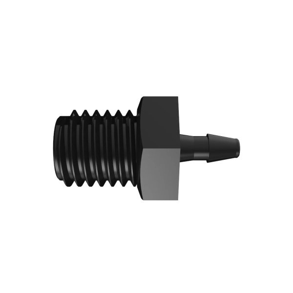 RACCORD FILETE 1/4-28 UNF / BARB POUR TUBE ØI 1.6mm - PA NOIR