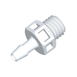 RACCORD DROIT NYLON BLANC- FILETE 1/4-28 UNF- CANNELE  ØI 2.4mm