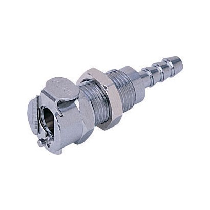 3/16 Hose Barb Non-Valved Panel Mount Coupling Body