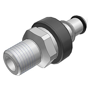 COUPLEUR MALE ZERO GOUTTE / FILETE 1/4"BSPT - PP GRIS/EPDM