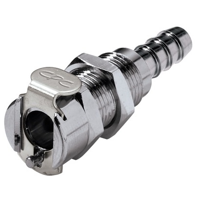 1/4 Hose Barb Non-Valved Panel Mount Coupling Body